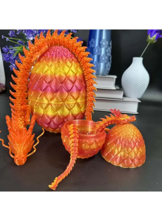 Black Red Dragon Statue With Movable Joints And Detachable Eggs Home Decor Figurine - Image 5